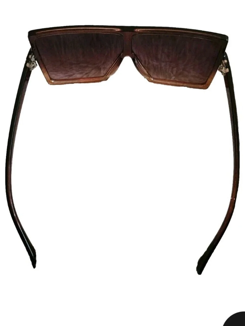 Oversized XL Square Flat Top Aviator Fashion Sunglasses Brown Fade Out Lens